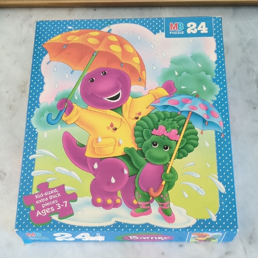 New/ Sealed Vintage Barney Puzzle Game- 24 Pieces